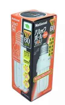 Panasonic National Pallook Ball YOU EFD13UEL 60 Watt Light Bulb Color Light Bulb Shape Fluorescent Light E26 Base