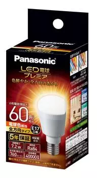 Panasonic Premier LED Light Base Diameter Equivalent to 60W Light Bulb Equivalent to Light Bulb Color Small Light Omnidirectional 1 Compatible with