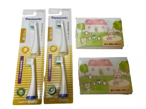 Panasonic Replacement Brush Doltz Ion Dense Extra Fine Bristle Brush Set of 4 White Comfortable Life LABO Original Pocket Tissue x 2 Included [Bulk белый