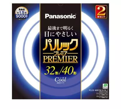 Panasonic Round Fluorescent Lamp 32 40W Type 2 Pieces G10q Cool Color Palook Premier FCL3240ECWH2KF (FCL) &