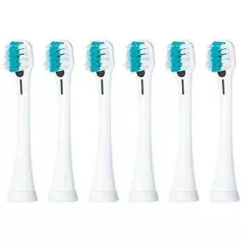 Panasonic Sonic Vibration Toothbrush Replacement Brush Ion Dense Extra Fine Bristle Brush EW0913-W White 2 Pieces x 3 Set (Total 6 Pieces)