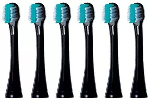 Panasonic Sonic Vibration Toothbrush Replacement Brush Ion Dense Extra Fine Bristle Brush Black 2 Pieces x 3 Set 6 EW0913-K (Total Pieces)