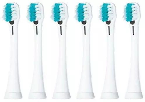 Сменная зубная щетка Panasonic Sonic Vibration с густой ионной щетиной, белая, 2 шт. x 3, набор 6 EW0913-W (Всего штук) белый