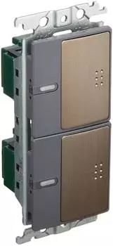 Panasonic Square Embedded Pilot Hotaru Double Switch C Light Bronze WTT5242F1