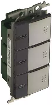 Panasonic Square Embedded Triple Switch C Silver Gray WTT53422S1 Pilot/Hotaru