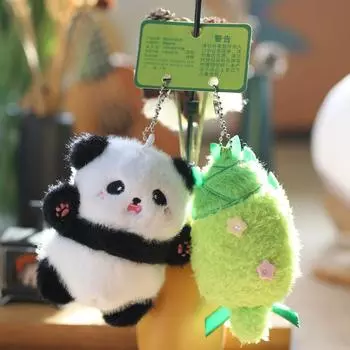 Panda Bamboo Plush Toy Keychain Stuffed Animal Backpack Decor For Teens Girls