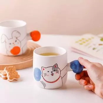 Panda Boxing Personalized Mug,Creative Animal Ceramic Trend Water Cup Home Office Cute Couple Drinking Kid s Gift Milk Drinkware 300ML