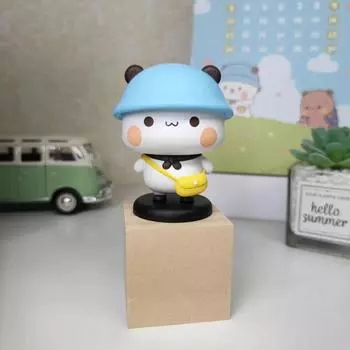 Панда Бубу Дуду Фигурка Кукла Аниме Фигурка Медведь Игрушка Фигурки Декор для Рабочего Стола синий