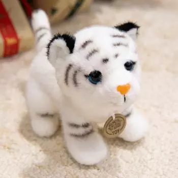 Panda Cute Tiger Raccoon Cartoon Animal Plush Doll For Kids Decor Bedroom White Tiger