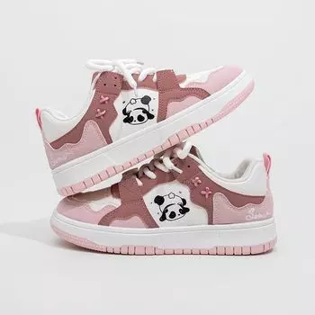 Туфли Panda Head White для женщин, весна и осень, дышащая женская обувь для студентов, универсальная и симпатичная повседневная обувь для сноуборда, мода 35 розовый