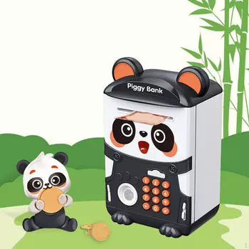 Панда-копилка с паролем, симулированная образовательная копилка для раннего развития, банкомат