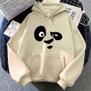 Толстовка с капюшоном Panda KungFu Panda с рисунком из мультфильма Moletom Winter Kawaii с длинным рукавом Повседневная толстовка с капюшоном унисекс большого размера L