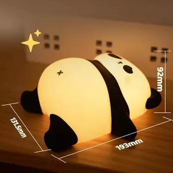 Panda LED Night Light USB Rechargeable 1200mAh Silicone Patting Lamp Bedroom Bedside Mood Light Kid Gift Children s Nightlight