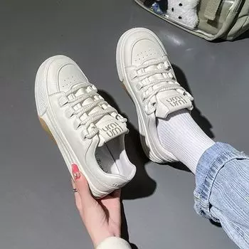 Panda little white shoes women s shoes 2025 autumn new thick-soled muffin board shoes foreign style versatile casual height increase women s shoes 35