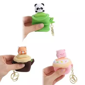 Панда Медвежонок Свинья Животное Кукла Брелок Силиконовый Автомобильный Брелок Сумка Подвеска Style 3