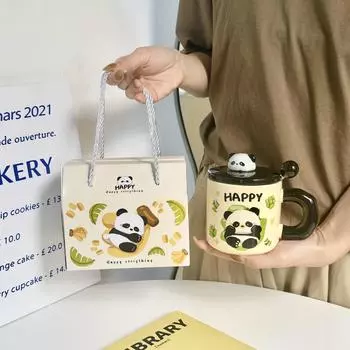 Панда Милая и Красивая Кружка Девушка День Рождения Керамическая Чашка для Воды Парень Девушка Сестра Лучший Друг Подарок 301-400ml