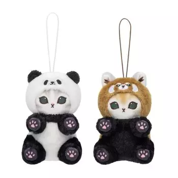 Panda Nyan Mascot Plush Toy, Set of 2, Approx. 11cm