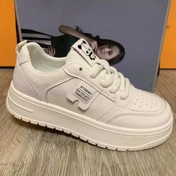 Panda Trend Sports Casual Little White Shoes Womens Spring and Autumn New Comfortable and Airsoft Universal Board Shoes Women 35 белый
