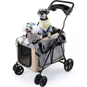 Pandaloli Pet Для средних и малых размеров, 4 легких и грузоподъемных передних колеса, вращающихся задних колесах, в комплекте 2 поводка для предотвращения прыжков, легко