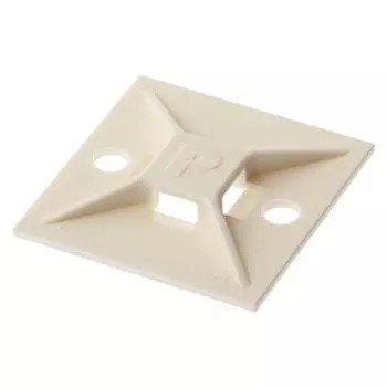 Panduit ABM112-S6-C Крепление для кабельной стяжки с клеевой основой, 4-стороннее крепление, винты/клей, предоставляемый пользователем, для использования в помещениях, нейлон 6.6, способ крепления 6 винтами