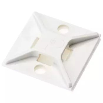Panduit ABM2S-AC Крепление для кабельной стяжки с клеевой основой, 4-стороннее крепление, предварительно установленный клей, для использования в помещениях, ABS, резиновый метод крепления, белый (пак