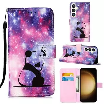 Панды в звездном небе Кошелек из искусственной кожи с откидной крышкой и фоторамкой для iPhone Samsung Huawei Honor Xiaomi Redmi Oppo Vivo Google TCL Infinix... TCL 405
