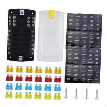 Панель блока предохранителей Blade Fuse с защитой от пыли и светодиодным индикатором, держатель коробки 32 В 100 А для автофургона