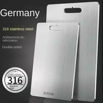 Панель из нержавеющей стали и разделочная доска для кухни, бытовая утолщенная двухсторонняя разделочная доска, блок, доска для замешивания теста 25x15cm