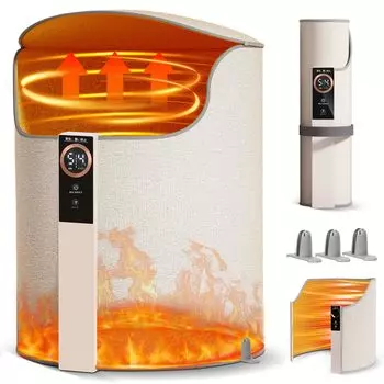 Панельный обогреватель для ног Vineen, всенаправленная панель генерации тепла, настольная панель для ног, энергия, 5 уровней температуры, 4 уровня, таймер, падение, перегрев, холодные ноги