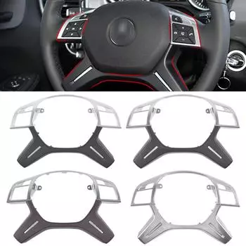 Панель отделки рулевого колеса для Mercedes ML GL GLS W166 W204 W212, центральная рамка рулевого колеса, накладка, аксессуары для интерьера чёрный