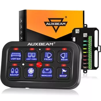 Панель переключателей Auxbeam 8 Gang BA80 с автоматическим затемнением, сенсорная панель управления LED, электронная релейная система, универсальная сенсорная панель переключателей для грузовиков, квадроциклов и UTV