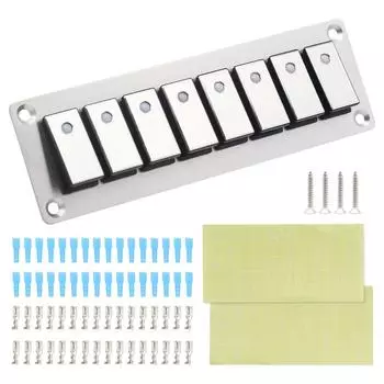 Панель переключателей Blu-ray 8-позиционная из шлифованного алюминия AOS26713BL-8B-Z