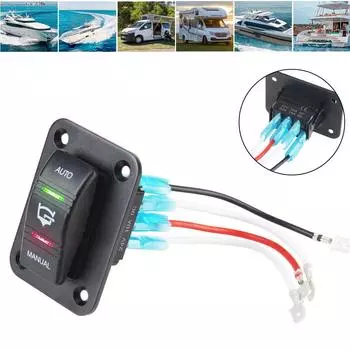 Панель переключателей трюмного насоса Авто/Выкл/Ручной, переключатель трюмного насоса SPDT, водонепроницаемый, 20 А, 4 контакта, со светодиодной подсветкой, автомобильные аксессуары 12 В 24 В, 3 выхода A