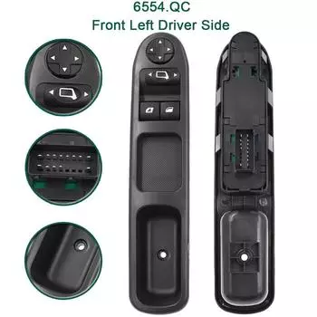 Панель переключателя управления электрическим стеклоподъемником для Peugeot 207 Citroen C3 Picasso 2007-2014, кнопка подъема регулятора 6554.QC 6554QC Left