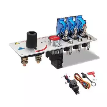 Панель переключателя зажигания гоночного автомобиля, кнопка пуска/остановки двигателя, светодиодный тумблер 12 В