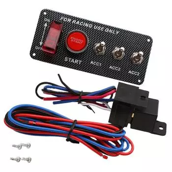 Панель переключателя зажигания Кнопка стартера Гоночный переключатель Зажигание Авто Панель 12 В Автомобильные аксессуары