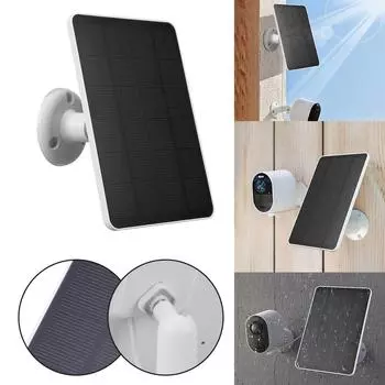 Панель солнечных элементов 4 Вт/6 Вт 5 В IP65, комплект солнечных панелей, устойчивый к атмосферным воздействиям, регулируемое настенное крепление с зарядным кабелем 9,8 футов для Arlo Pro 5S/4/3 64W чёрный