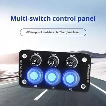 Панель тумблера 12 В-24 В, 3 кнопки, дизайн, водонепроницаемый, простая установка, управление питанием, лодка, грузовик, прицеп, тумблер, автомобильный кулисный переключатель