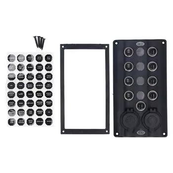 Панель тумблера на 4 группы с 2 прикуривателями 12 В, IP65, водонепроницаемая, предварительно проводная панель переключателей для B