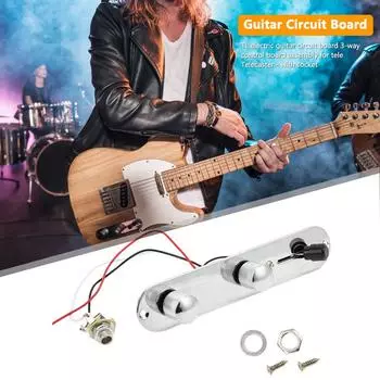 Панель управления электрогитарой TL с гнездом 3-канальной печатной платы (Серебряный) ЯУ