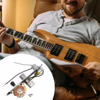 Панель управления электрогитары с проводами, ручки громкости и тона, 3-позиционный переключатель с проводами