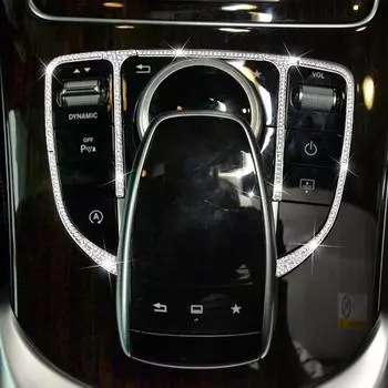 Панель управления центром автомобиля с декоративной рамкой из бриллиантовых стразов для Mercedes Benz GLC X253 C W205 E Class W213 Аксессуары белый