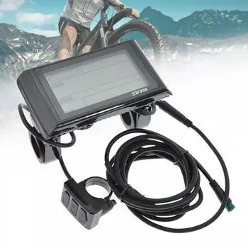 Панель управления скоростью велосипеда из АБС-пластика, износостойкий компактный ЖК-дисплей, панель управления электровелосипедом для скутера чёрный