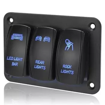 Панель управления внутренние детали для автомобиля морской квадроцикл UTV светодиодная лампа 12 В 24 В 3-клавишный переключатель панель ВКЛ/ВЫКЛ зелёный