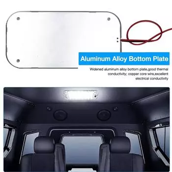 Панель внутреннего освещения на 48 светодиодов с выключателем, водонепроницаемый дизайн кристаллического корпуса, высокая яркость для легкового автомобиля, фургона, грузовика, легко монтируется 1pc