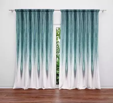 Панели для штор Peacock Rain, длинные панельные шторы для кухни, гостиной, спальни, элегантное украшение из полиэстера 100W130H(CM)40x51in&Hook