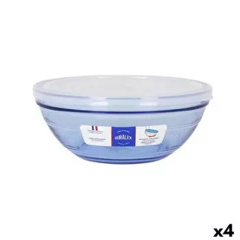 Panier-repas Rond Avec Couvercle Duralex Verre Bleu 20,5 Cm (4 Units) TU