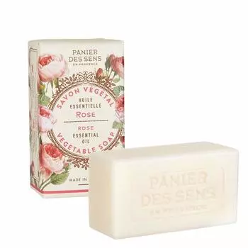 Panierdessens Essentials Растительное мыло Роза 150 г и восхитительный аромат розы - символ мыла Растительное масло 150 г (Мягкое масло, любовь) ярко-розовый