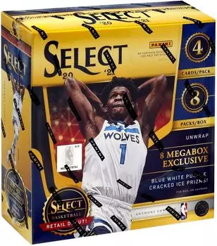 Panini Select NBA Basketball MEGA Box взломанный ide 2020-21 (Синие, белые, фиолетовые призмы!) [Элемент] жёлтый