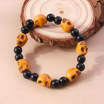Панк браслет на Хэллоуин с черепом и тыквой, унисекс, хип-хоп браслет из бусин, украшение на Хэллоуин color 426